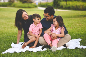 Nikhil Bhatia, Democratic candidate for the 2024 party primaries in his run for US Congress for 2026. Seen here with his wife Alison and children. PHOTO: campaign website @bhatiaforcongress.com