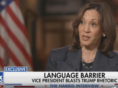 Kamala Harris being interviewed on Fox News. PHOTO: screengrab from YouTube