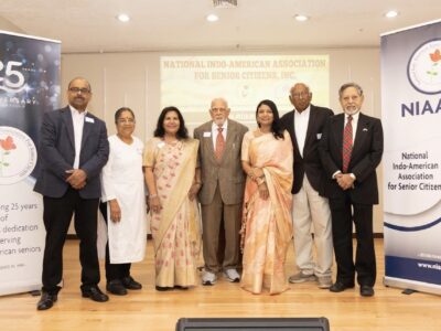 NIAASC BOD - From Left to right - Alex Esthappan ( Treasurer) , Dr. Vasundhr Klaspudi (Board Member), Dr. Bhavani Srinivasan ( Vice President), Rajeshwar Prasad (Founder and Chairman), Gunjan Rastogi (President), Chandrakant  Shah ( Board Member), Harbachan Singh (Secretary). ALL PHOTOS: NIAASC